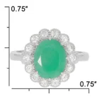 925 Natural Gemstone Emerald Dainty Women Jewelry 925 Sterling Silver Bling Diamond Ring