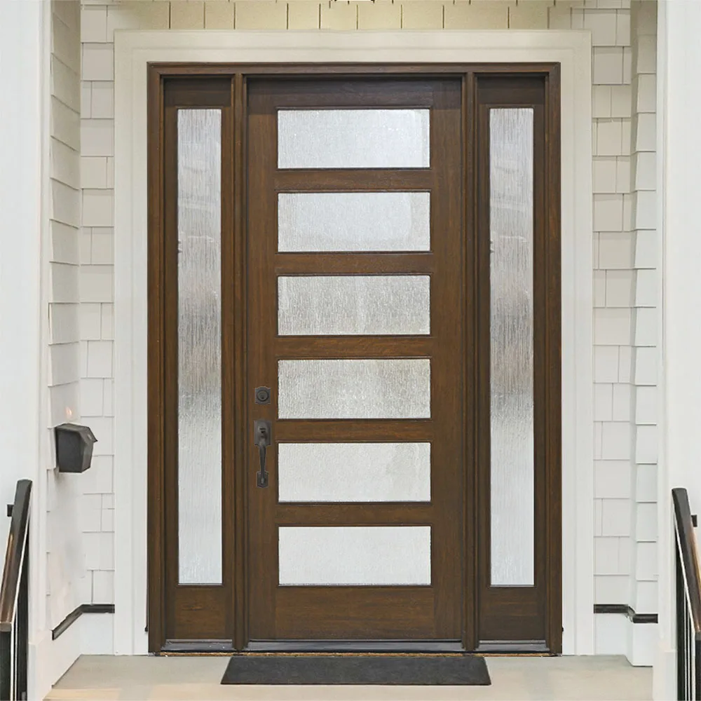 product 36 x 80 primed finish fiberglass front door exterior door clear glass with sidelight-61