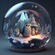 Christmas Light up Snow Globe with Festive Tree House, Santa Claus and Decorated Tree Gifts