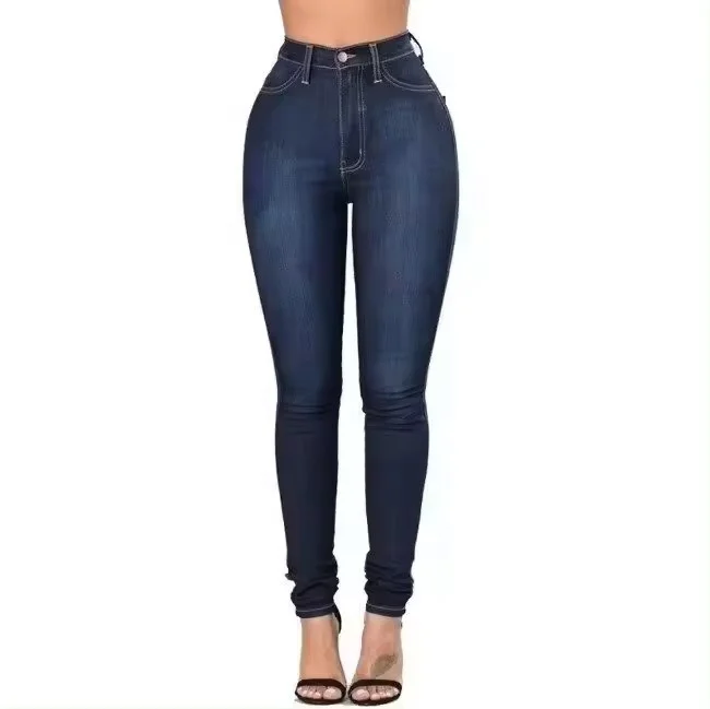 Straight Women's Jeans Trousers Fashion Skinny High Waist Denim Pants Blue Plus Size Stretchy Pantalons Jeans Femmes