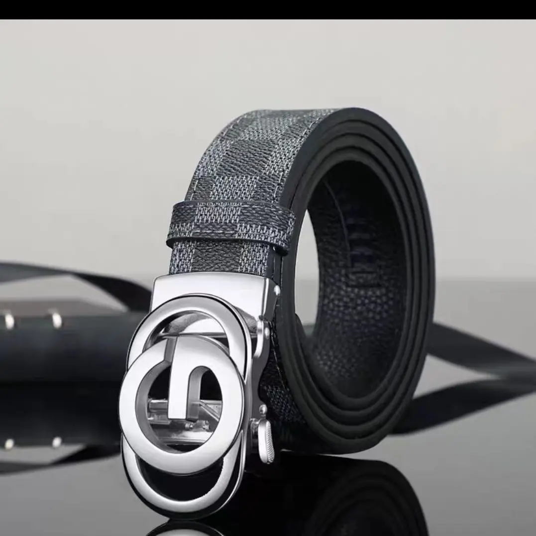 Wanshui Men's genuine leather belt business automatic buckle cowhide belt simple fashion waistband brand designer belt