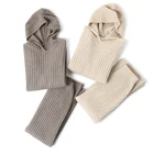 Sweater Women's Sweater Hoodie Dress Wool Knitted Pullover Sweater Wrapped Hip Skirt Loose Cashmere Suit Twinset