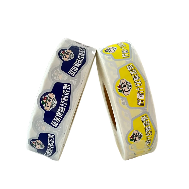 Custom Printed Logo Adhesive Waterproof Water Label 450ml Pressed Juice Bottle Packing Sticker Label Roll