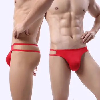 RG OEM ODM custom ultra rise gay bottom underwear transparent men sexy korean gay underwear model