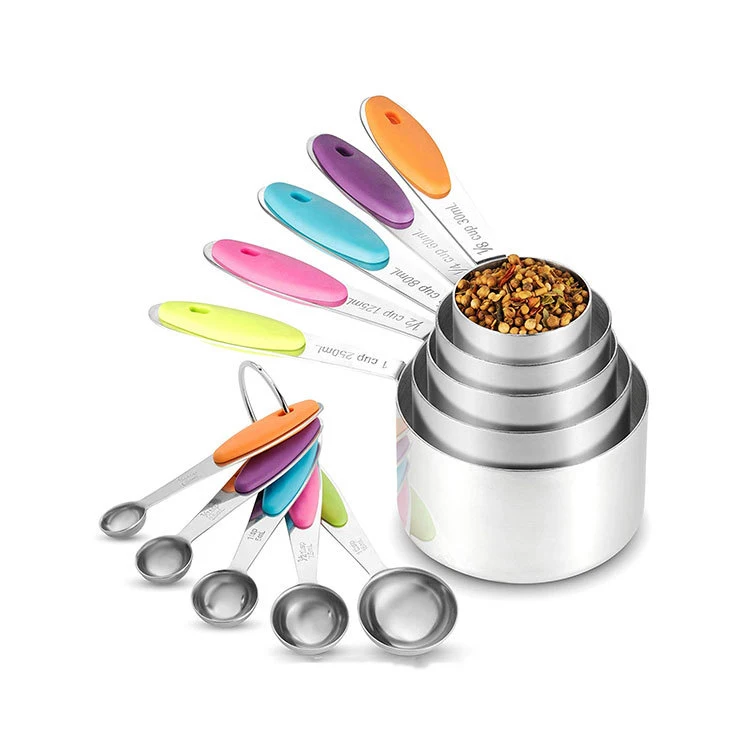 Measuring Cups 18/8 Stainless Steel Measuring Cups and Spoons Set 2022 10 Piece