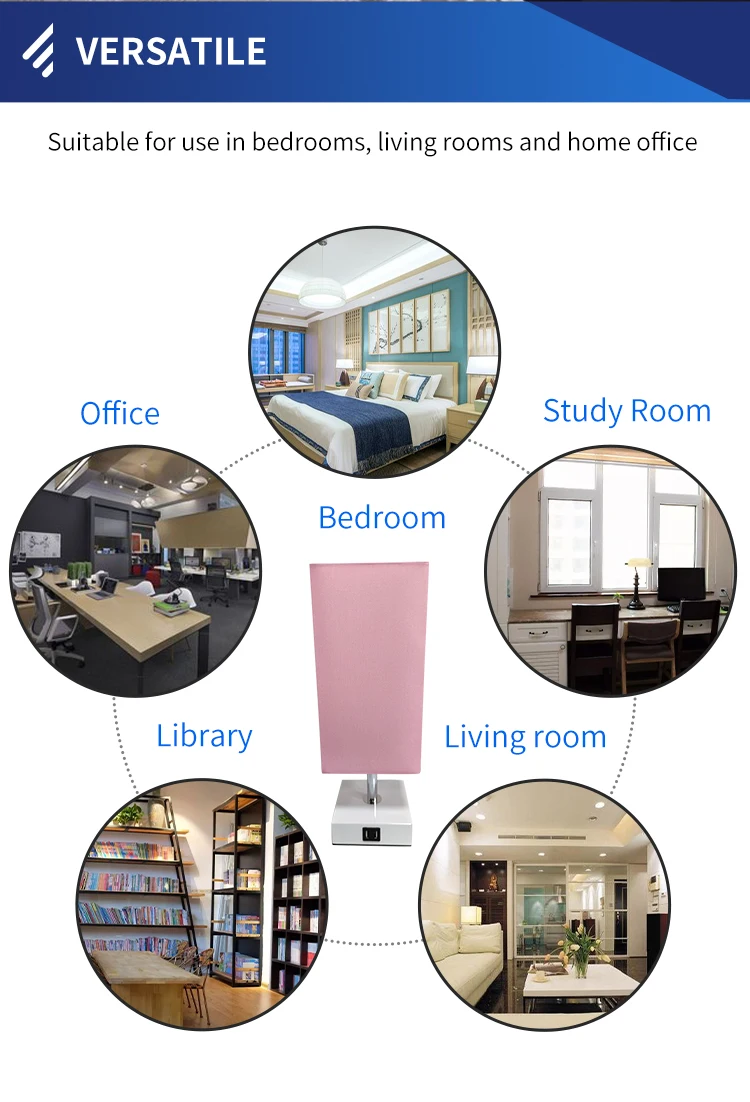 USB linen table lamp is suitable for hotel decoration room bedside table lamp