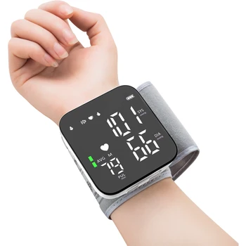 CE 510K Approved LED Display Automatic Digital Electronic Wrist Blood Pressure Monitor High Pressure Tips Rechargeable Optional