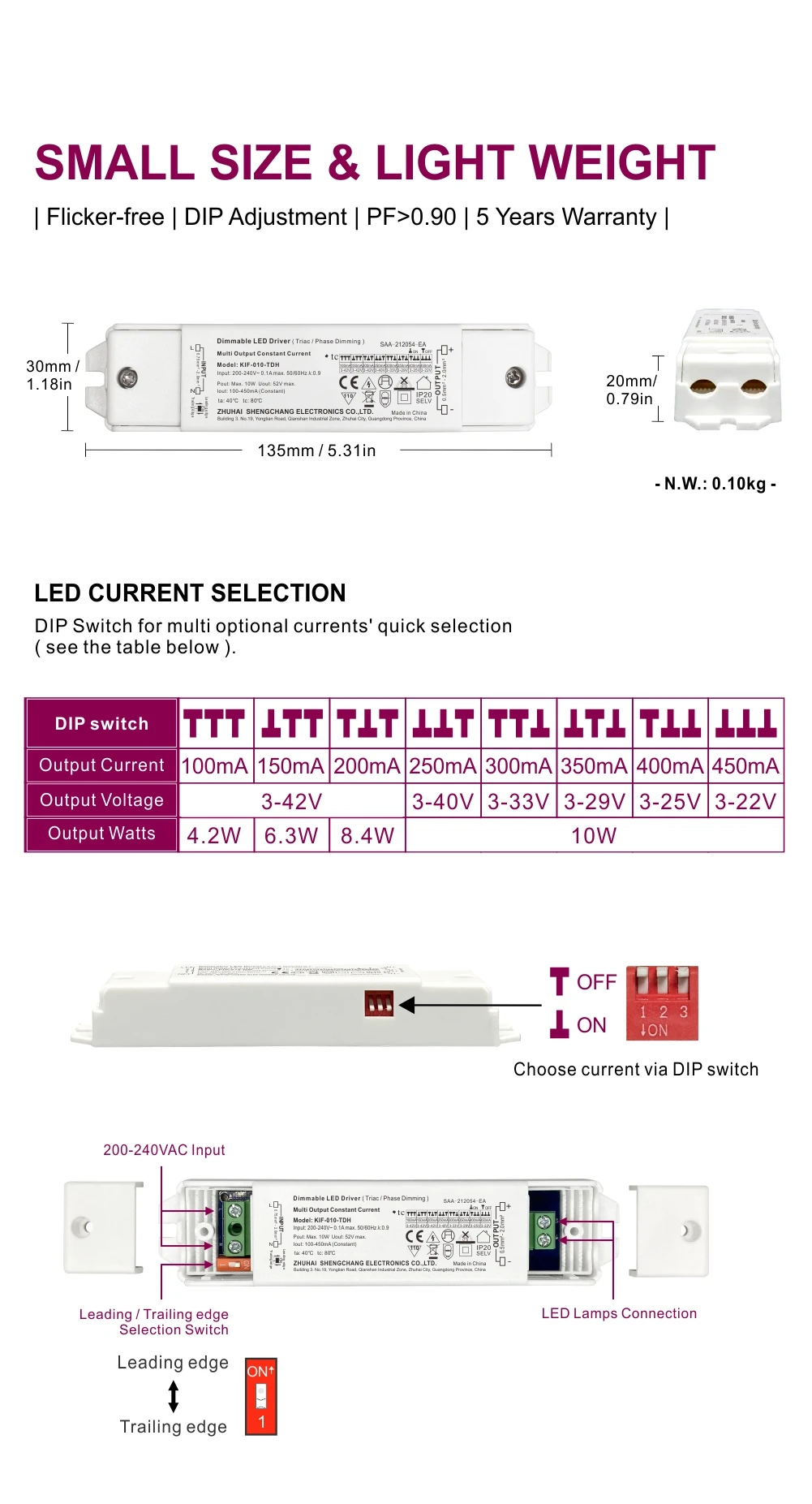 10W 20W 40W 60W UL Multi current output Constant Current IP20 Led Driver 100mA 150mA 200mA 250mA 300mA  350mA 400mA 450mA.jpg