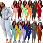Women's Women Autumn And Winter Solid Color Plus Size Women's Sweater Suit Outdoor Sports Jogging Suit