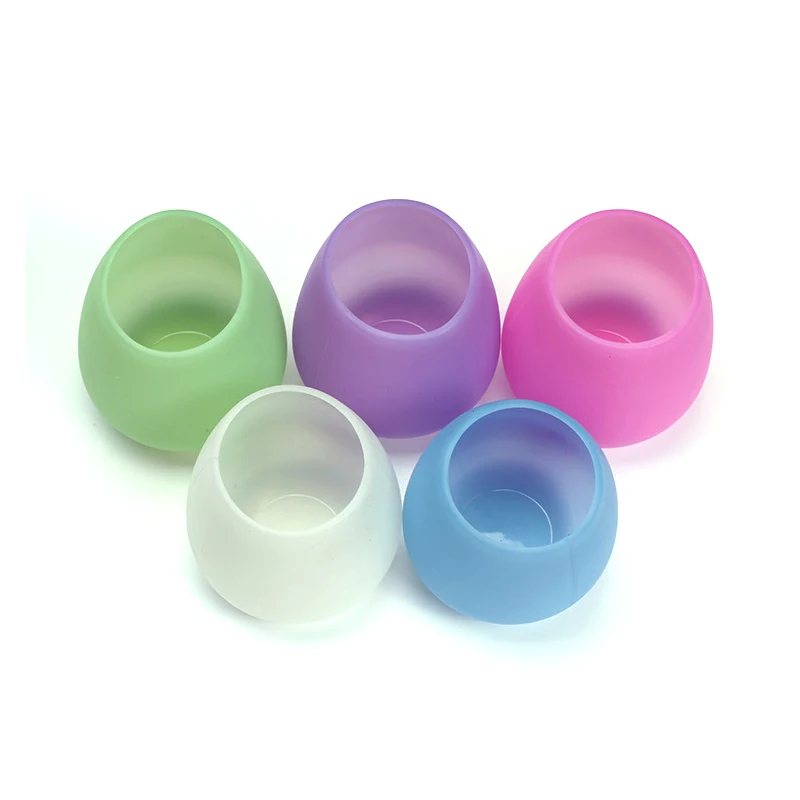 Customized Llogo Silicone Wine Glasses Unbreakable Collapsible Silicone Cups