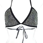 Cheap New Style Rhinestone Black High Waist Women Young Girl Sexy School Girl Xxx Bikini
