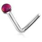 Piercing Surgical Steel Opal Set Nose Screw L Nose Ring Pierced Girl Nostril Piercing Face NOSE Piercing