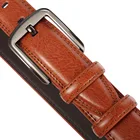 Leather Jeans Belt Carosung Wholesale Vintage Man Reddish Brown Split Leather Classic Pin Buckle Jeans Belt