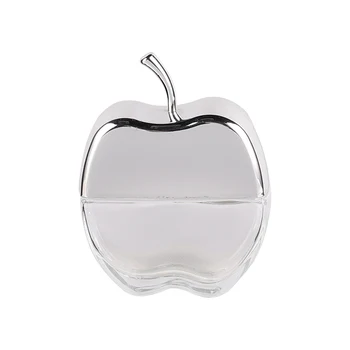 Apple shape 25ml empty crimp atomizer pump spray clear fragrance glass bottle with perfume silver caps