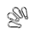 Lock Buckle Stainless Steel Spring Hook Clip With Ring And Screw Lock Mountaineering Buckle