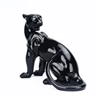 Resin Resin Nordic Resin Decoration Nordic Black Decors Art Decoration Gift Leopard Resin Statue For Home Decoration