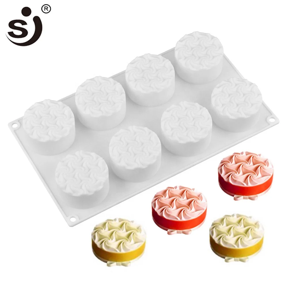 3D Silicone Cake Mold 8 Cavity Baking Tools Mousse Dessert Bakeware Decorating