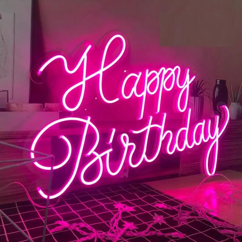 happy birthday led letters