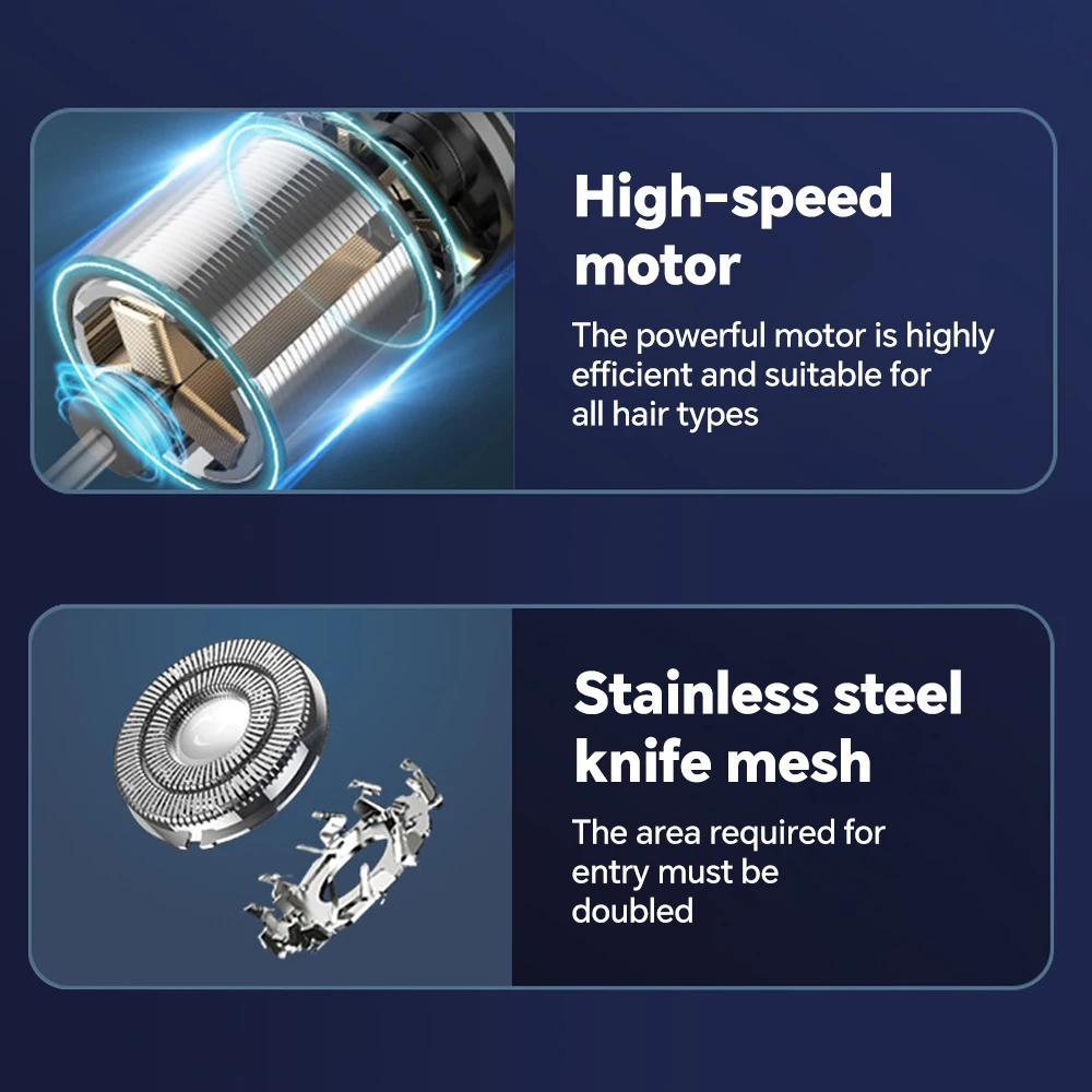 Waterproof Men's Electric Shaver with Seven-Head Razor Washable Electric Beard Knife factory