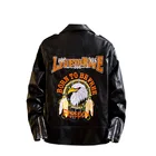 Leather Jacket New Faux Leather Biker Jacket With Pattern Street Hip Hop Coat For Winter Plus Size Jacket