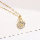 Jewelry Fashionable Alloy Jewelry For Girls Round Shape Pentant Rhinestone Fashion Necklace