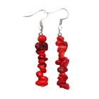 Earrings Gem Fashion Semi-precious Multicolored Small Gravel Blue Long Crystal Stone Earrings