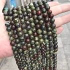 Beads Wholesale 4/6/8/10/12mm Round Dragon Bloodstone Jaspers Stone Beads For Jewelry Making Bracelet