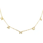 Gold 14k Necklace Solid Custom Real Gold 9K 14K 18K Personalized Name Necklace 9K Solid Gold Initial Letter Necklace