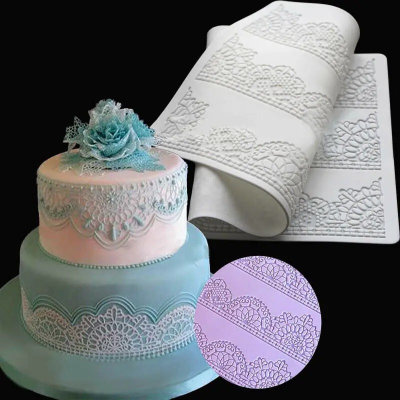 Flower Lace Silicone Fondant Mould Cake Sugarcraft Decorating Icing Mold 6N 