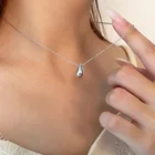 Necklace Pendant 2021 Female S925 Sterling Silver Necklace INS Wind Minority Retro Simple Water Drop Pendant