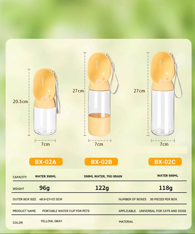 Hot 2in1 Portable Pet Water Bottle for Outdoor Use Convenient Food Water Feeder Ideal for Travel Walking Camping Pet Supplies supplier