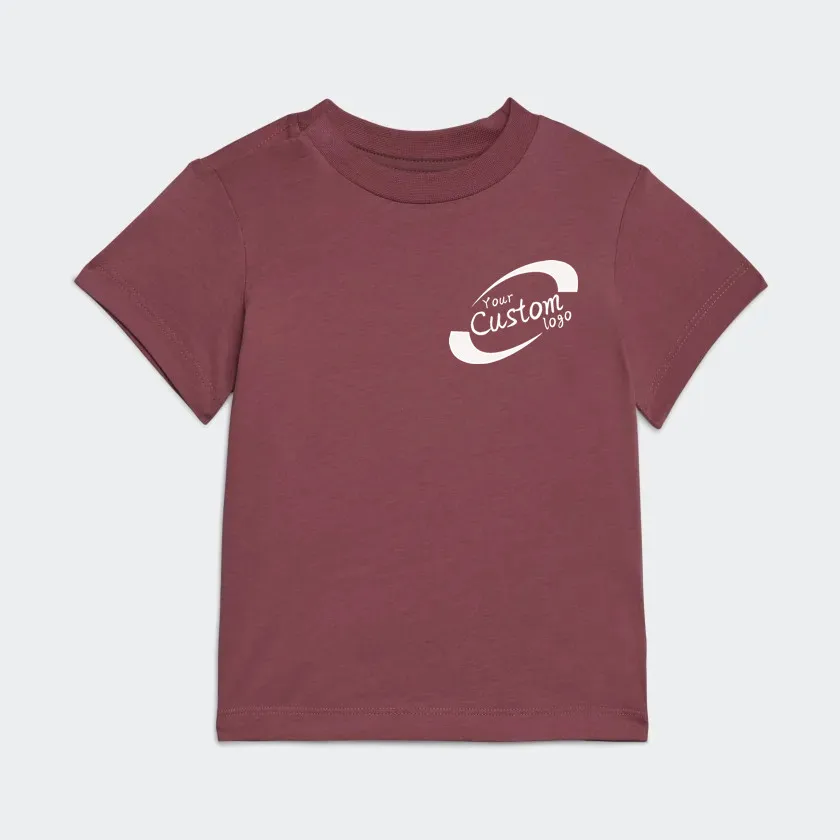 Custom Logo Children Short Sleeve Printing 100% Cotton Plain Blank Baby Girl Boy Kids T Shirts
