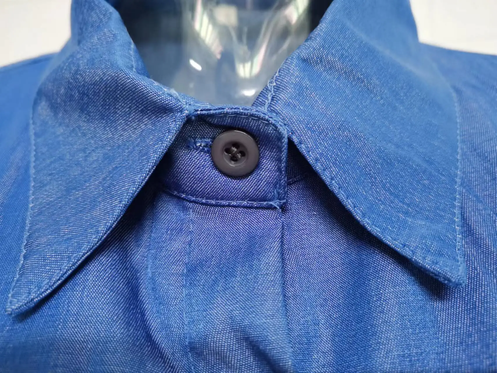 Woman Plus Size Autumn New Casual Long Denim Dress Women's Fashion Solid New Lapel Pocket Button Shirt Dresses factory