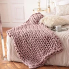 Blanket Large Blanket Large Size Handmade Hot Sales Super Soft Chunky Acrylic Tube Yarn Thick Knitted Throw Blanket