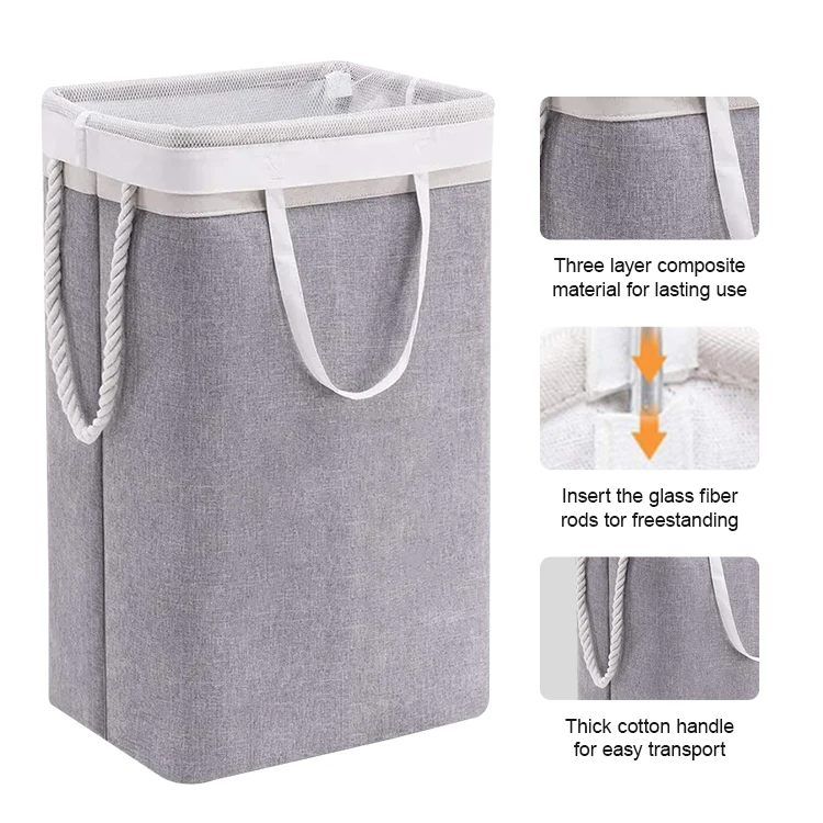 Folding Laundry Basket with Lid Dirty Clothes Organizer Dirty Laundry Basket Hamper with Removable Bag