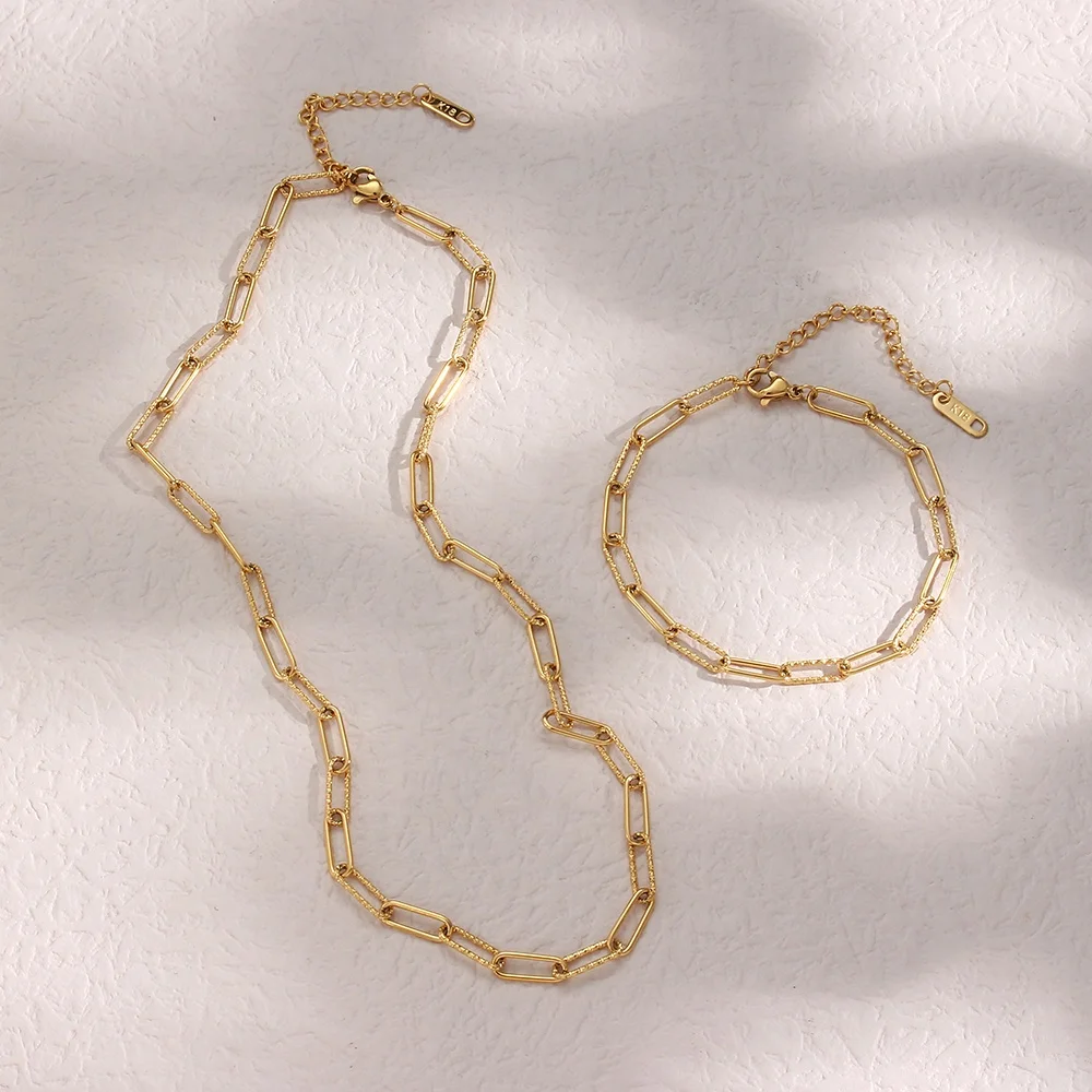 Paper Clip Chain Necklace Women Female 
