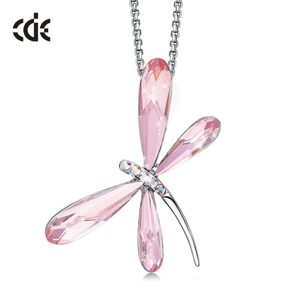 CDE N1759 Fashion Jewelry Copper Alloy Necklace Classical Dragonfly Crystal Factory Wholesale Butterfly Pendant Necklace