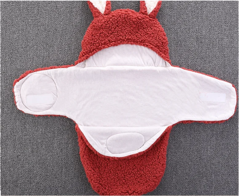Winter Infant Boys Girls Swaddle Wrap Blanket Cute Bear Soft Plush Receiving Baby Newborn Sleeping Bag