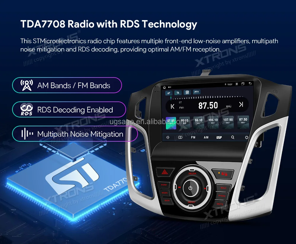 Xtrons 9 For Ford Focus 2012 2017 Android Car Audio Stereo Player With