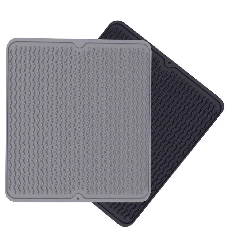 Good Quality Household Reusable Large Silicone Collapsible Mat Drying Pot Heat Resistance Kitchen Dish Silicone Drying Mat