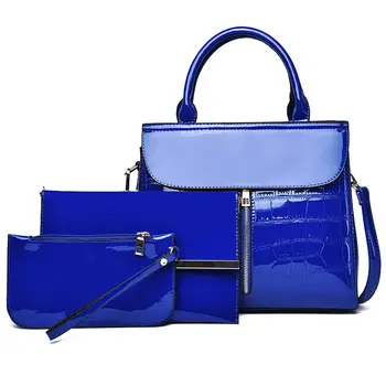 Women Cheap Large Patent Leather Purse and Handbags Hot Selling Amazon Shoulder Bag BE0134
