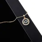 Rose Shape Eye Fashion Turkish Rose Gold And Turquoise Evil's Eye Shape Pendant Necklace For Women