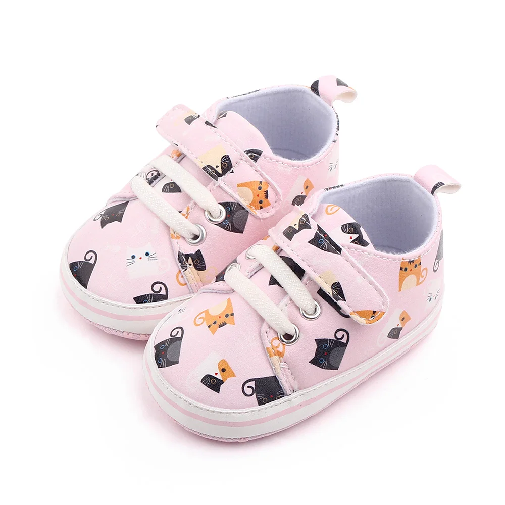 0-1 Year Old Baby Boys and Girls Light Color Cute Cartoon High Top Casual Soft Soled Toddler Shoes manufacture