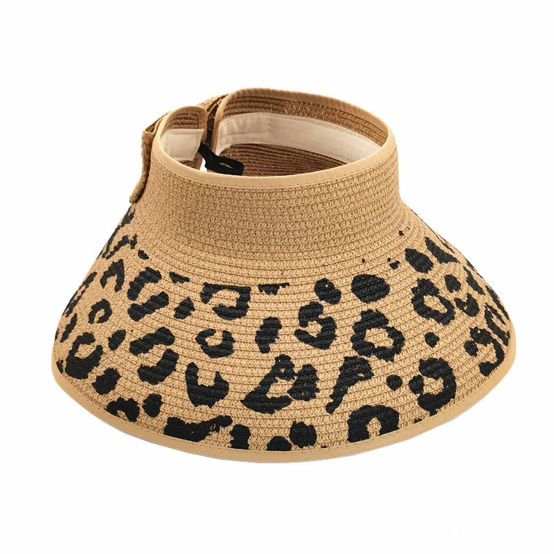 leopard straw sun hat