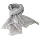 Scarf Hijab Scarf Scarf Shawl Solid Color Fashion Summer Arab Women Hijab PHOENIX 100% Linen BLUE