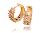 Earrings Earrings Earrings Designs Fancy Luxury Designer Iced Out Double Row Pink Cz Crystal 925 Clip On Hoop Earrings