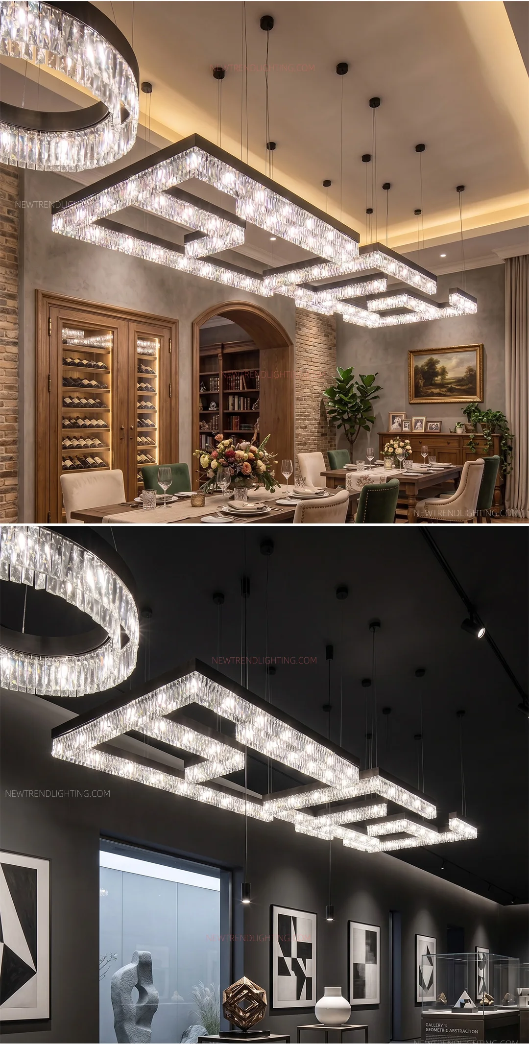 cpl 515 custom sculptural crystal chandelier bespoke flush mount led lighting manufacturer for luxury restaurants-2