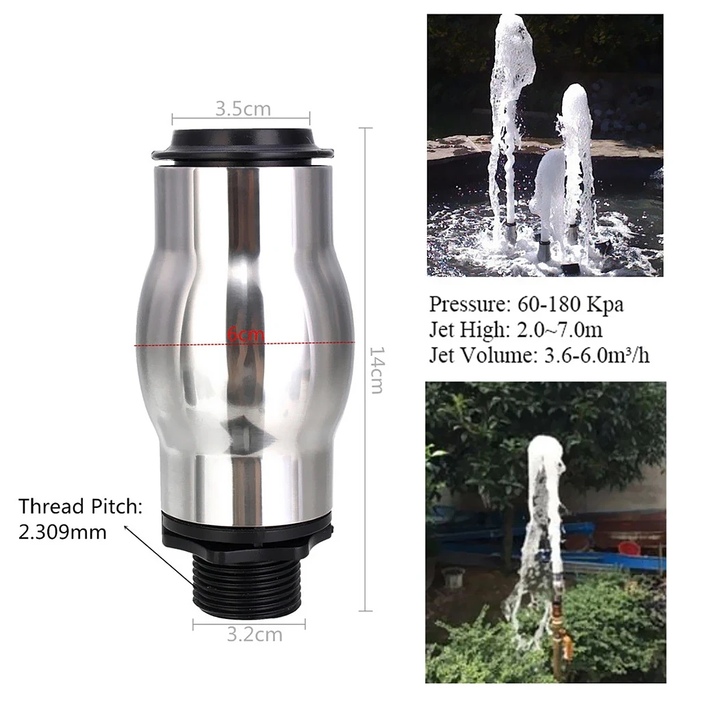 Stainless Steel Frothy Fountain Nozzle Bubbling Waterscape Pond Sprayhead for Stone Garden Products factory