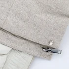 Vest Reversible Style Women Winter Hooded Padded Vest Grey Stand Collar Woman Vest