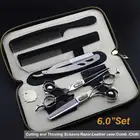 Barber Scissors Hairdressing 6.0 Inch FMCI Hair Cutting Flat Scissors Tooth Hair Hairdressing Sissors Set